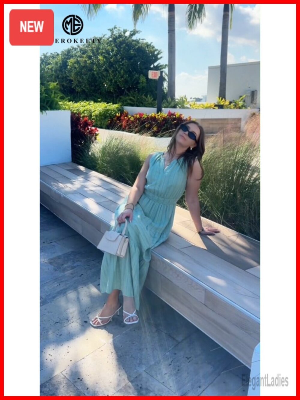 Sleeveless V Neck Midi Maxi Dress with Pockets - Picture 7 of 7